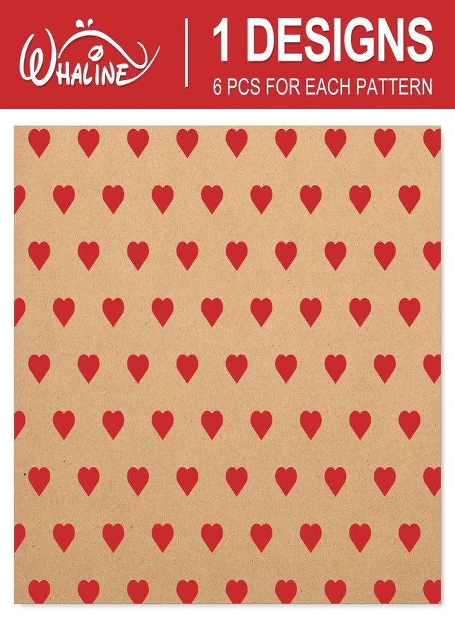 وولاين ورق تغليف هدايا عيد الحب من والين، 6 أوراق - ليس ملفوفًا - ورق كرافت على شكل قلب، مطوي بشكل مسطح، مثالي لحفلات الزفاف، وحفلات استقبال المولود، والذكرى السنوية، والأعمال اليدوية، مقاس 27.6 × 39.4 بوصة - Image 3